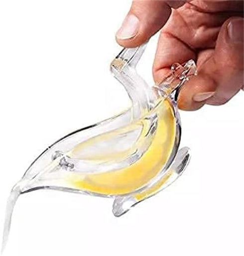 New Acrylic Manual Lemon Slice Squeezer, Portable Transparent Fruit Juicer, Elegance Bird Shape, Hand Juicer for Orange Lemon Lime Pomegranate (4P...