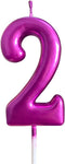 2nd Birthday Candle Two Years Purple Happy Birthday Number 2 Candles for Cake Topper Decoration for Party Kids Adults Numeral 20 23 12 26 29 21 27...