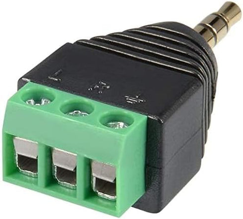 5 Pieces 3.5mm (1/8inches) Stereo Audio Male to AV 3-Screw Terminal Female Phoenix Adapter Connector...