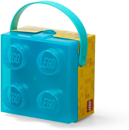 LEGO Box with Handle, Portable Storage Box, Translucent Light Blue...