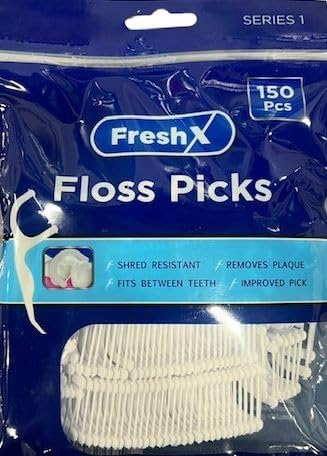 Floss Picks, Teeth, Unbreakable and Shred-Resistant Flossers for Adults 150 Count Each (Pack of 1), White...