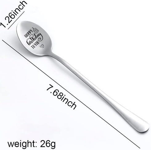 Birthday Gifts Spoons for Women Men Girls Best Friends BFF Happy Birthday Gift for Him Her Happy Birthday to You Coffee Tea Spoon for Daughter Son...