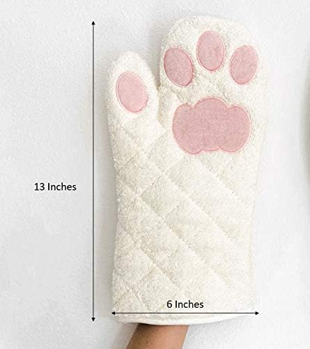 Cricket & Junebug Oven Mitts Cat Paws - White and Pink...