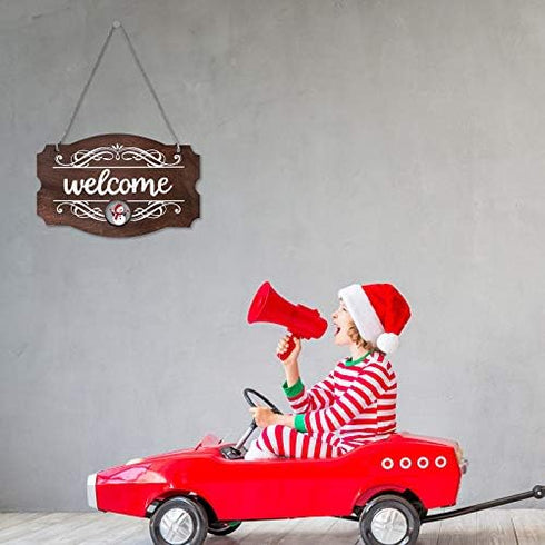 Jetec Interchangeable Seasonal Welcome Sign Front Door Decor, Rustic Wood Wall Hanging Outdoor, Farmhouse, Porch, for Spring Summer Fall Holiday H...