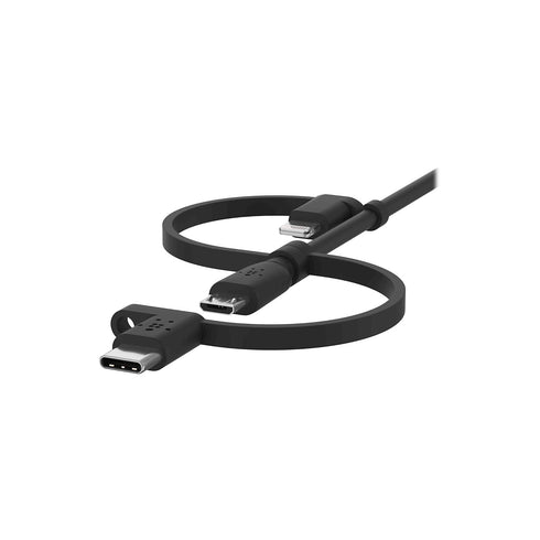 Belkin 3-in-1 Universal USB-A Cable - USB-C Cable, Lightning Cable, Micro-USB - Charging Cord Boost Charge Charger Designed for Apple iPhones & iP...