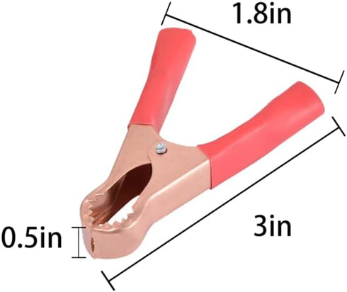 Insulated Alligator Clips Durable Heavy Duty Black & Red Boot Metal Spring Loaded Truck Car Battery Electric Test Clips Lead Probe Alligator Clamp...