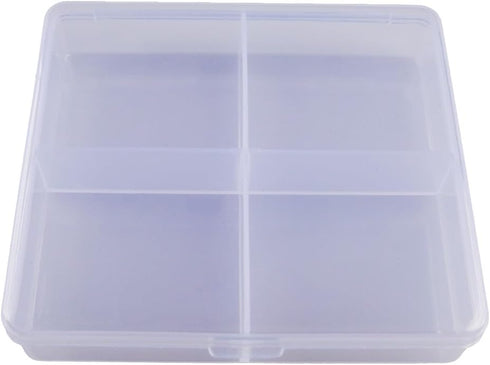 Craft County Small Clear Plastic Organizer – Store Craft Supplies, Beads, and Other Small Items – 4 Compartments...