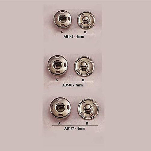 YICBOR 288sets/lot Sew-on PressSnap Buttons Metal Snap Fastener Buttons Press Button for Sewing Clothing(Silver Nickle, 6mm)...