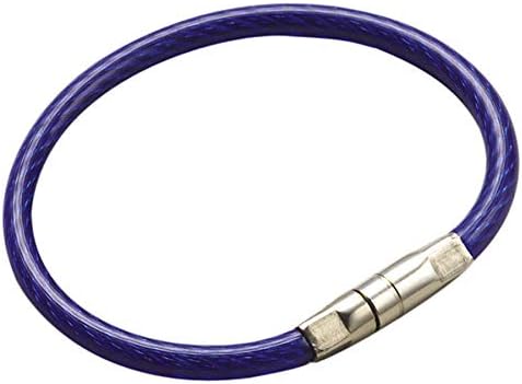 Lucky Line 4-1/2" Locking Cable Key Ring, Crimp to Permanently Close, Nylon Coated Steel Wire, Corrosion-Resistant, 25 Pack, Blue (80830)...