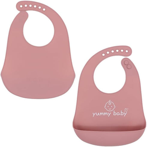 Yummy Baby Silicone Baby Bib for Babies & Toddlers, Cute, BPA Free Soft Adjustable Fit Waterproof, Easy Clean, Feeding Bib...