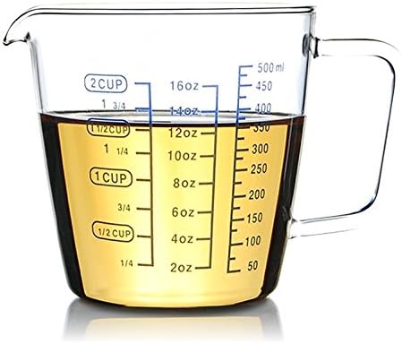 2 Cup Borosilicate Glass Measuring Cup With 50ML Intervals Scale New Kitchen Accessories Easy Measure Liquid Powder Milk Cups...