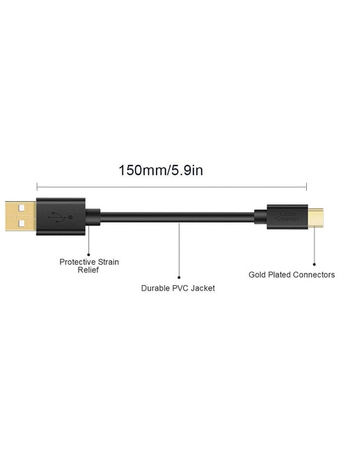 CableCreation [2-Pack Short USB to USB C Cable 6 inch, USB A to USB C Cable Fast Charging Cable, 3A Type C Cable 480Mbps Data USB-C for Power Bank...