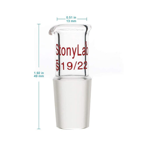 stonylab Glass Pour Out Adapter, Borosilicate Glass Liquid Pouring Adapter with 19/22 Ground Inner Joint for Laboratory Lab Supply...