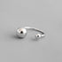 NewZenro Double Ball S925 Sterling Silver Statement Open Ring Minimalist Promise Adjustable Dainty Finger Band Engagement Rings for Women Her Girl...