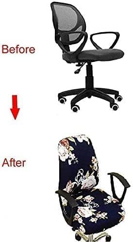 Office Chair Cover Stretchable Computer Desk Chair Seat Covers Anti-Dust Universal Split 2 Piece Rotating Swivel Chair Slipcover Protector (Wild D...