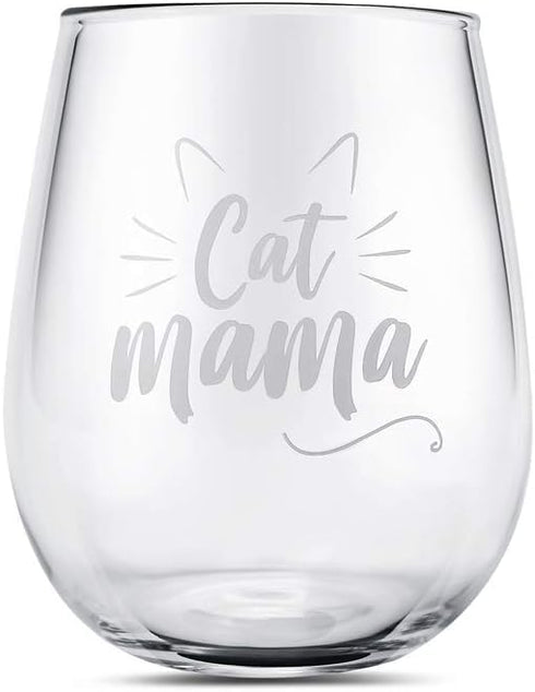Cat Mama Wine Glass Mothers Day Gifts for Wife from Husband Daughter Son-Wife, Mom Gifts -Funny Birthday Gifts for Wife,Any Mom,New Mom,Mom to be,...