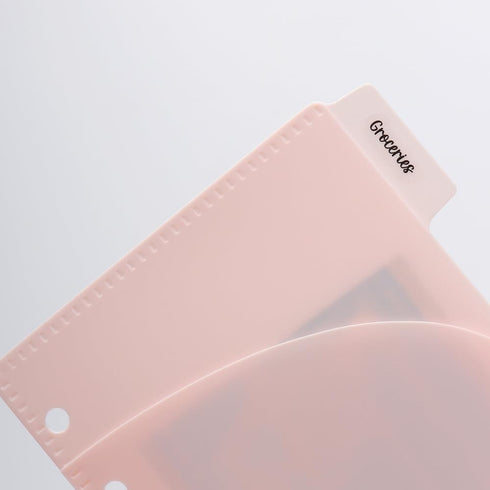 A7 Double Pockets Cash Envelopes 3 Set 4 Tabs Money Organizer for Cash Pink Card Protector Loose Leaf Bill Holder Budget Envelopes for 6 Ring Bind...