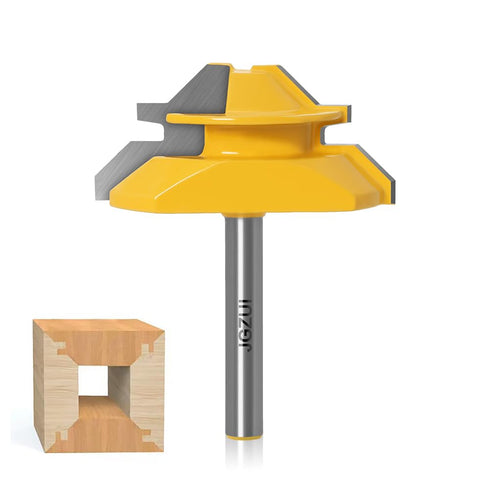 45 Degree Lock Miter Router Bit 1/4 Inch Shank.Woodworking Tools Joint Router Bits?Wood Milling Cutter Glue Joint Tools Set (1/4inch Shank, 2")...