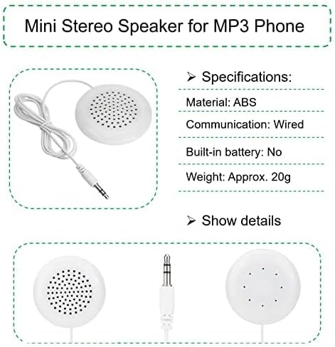 3.5mm External Speakers Portable 3.5mm Speaker,Plug in Speaker with Audio Cable Energy Saving Speaker with 3.5mm Jack Wired Speaker Mini Speaker f...
