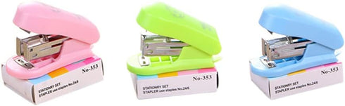 Mini Stapler Set Manual Stapler with 400 Staples Papers Document Binding School Students Stationery Office Supplies...