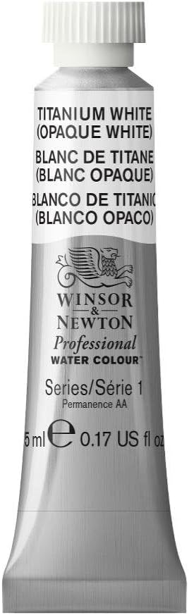 Winsor & Newton Professional Water Colour Paint, 0.17-oz Tube, Titanium White...