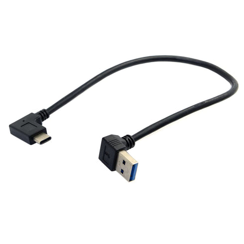 NFHK Reversible USB 3.1 USB-C Angled to 90 Degree Down Angled A Male Data Cable for MacBook & Tablet & Mobile Phone...