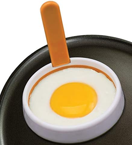 MSC International 17343 50666 Joie Eggy 3.5" Non-Stick Silicone Compact Egg Ring with Folding Handle, Assorted Colors...