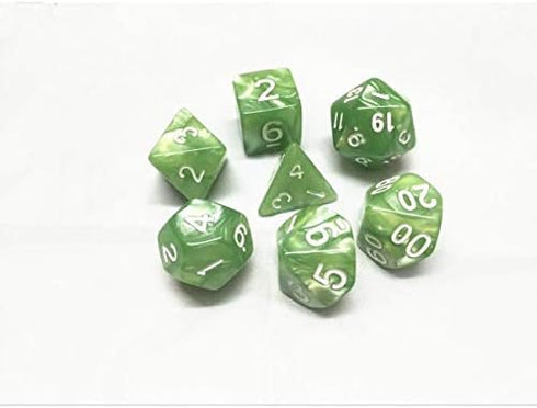 HD Polyhedral Dice Sets D&D Dice for Dungeon and Dragons RPG Role Playing Games MTG Pathfinder Table Top Games 7 Dice Set Pale Green Pearl dice...