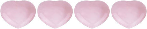 4pcs Healing Crystal Rose Quartz Carved Heart Shaped Shiny Stone Reiki Balancing Semi-Precious Decor Polished Adorn Decoration...