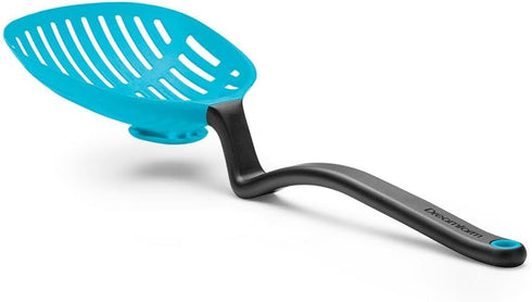Dreamfarm Big Lestrain 13" 2-In-1 Drip-Catching, Sit-Up Food Slotted Spoon, Scoop, & Strainer that Keeps Bench Tops Mess-Free - Dreamfarm Blue...