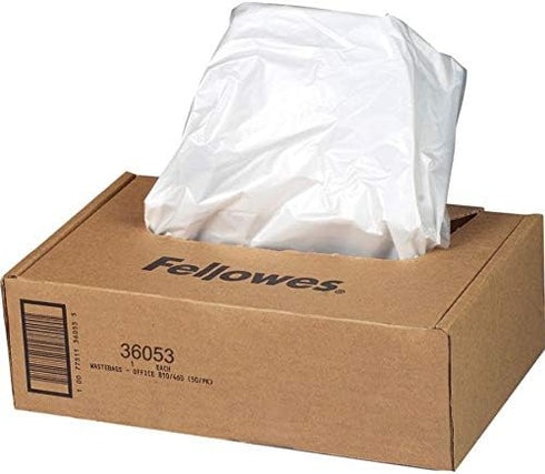 Fellowes 36053 Powershred Shredder Waste Bags for 90S, 99Ci, 99Ms, AutoMax 200C, and AutoMax 130C, 100 Bags...
