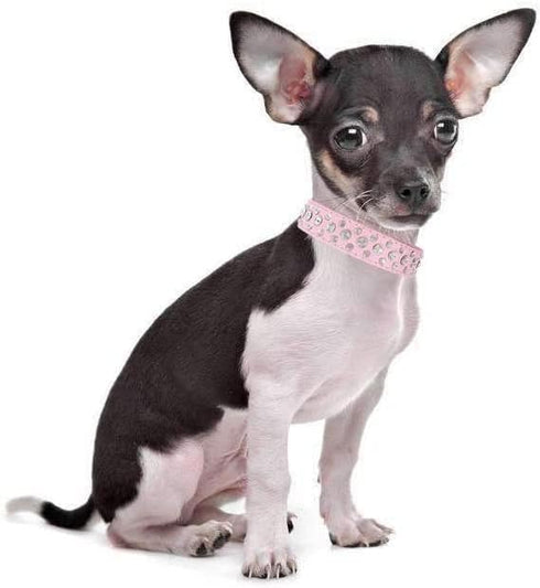 Rhinestone Dog Collar, Bling Rhinestone PU Leather Crystal Diamond Pet Dog Cat Puppy Collar Black S M L XL (XL, Black)...