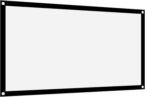 Projection Screen Kit, 16:9 Thicken Portable Non Crease Soft White Polyester Projector Curtain Projection Screen for Home Theater Conference Outdo...