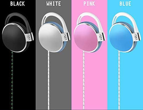 Clip On Earphones?Over Ear Running Stereophone Headphones for Workout Exercise Gym Compatible for iPhone, Android Mobile Phone, with Microphone an...