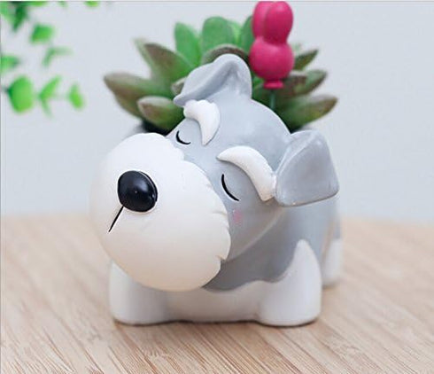 Cute Planter Animal Shaped Cartoon Home Decoration Succulent Vase Flower Pots (Schnauzer)...