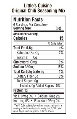 Little's Cuisine Original Chili Seasoning Mix (Case of 4) | Non-GMO, Sugar-Free, Kosher, Gluten-Free...