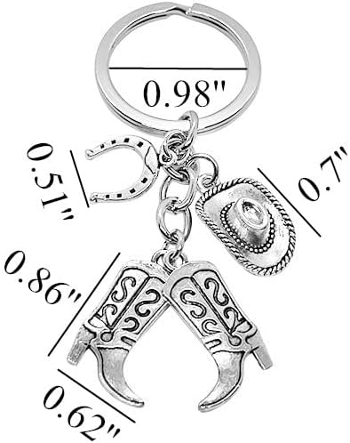 PHAETON 20PCS Hat Boot Horseshoe Keychain Western Cowgirl Keychain Equestrian Keychain Horse Lover Gift Cowboy Keychain Gift for Cowboy, Gift for ...