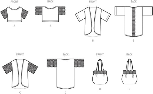 Simplicity SS9633AMisses' Crochet Top, Jacket and Bag Sewing Pattern Kit, Code S9633, Sizes XS-S-M-L-XL, Multicolor...