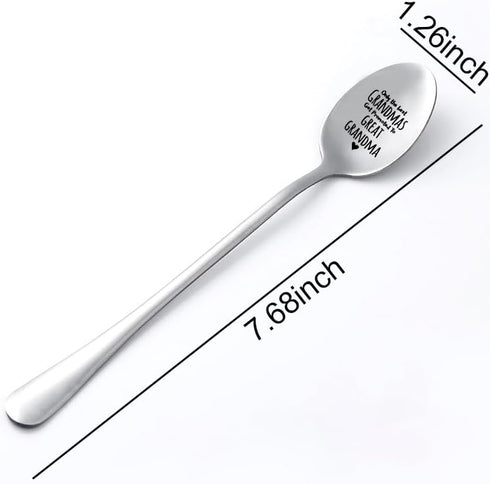 Mothers Day Gifts for Grandma Pregnancy Announcement Gift for Grandmother Birthday Gifts for Nana Engraved Spoon for Tea Coffee Lovers Gift for Gr...
