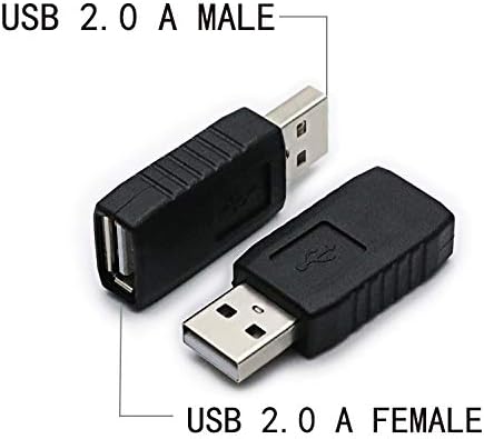 2 Pack USB 2.0 AF/AM Adapter TYPE A Female to USB A Male Adapter Connector Converter plug...