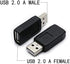 2 Pack USB 2.0 AF/AM Adapter TYPE A Female to USB A Male Adapter Connector Converter plug...