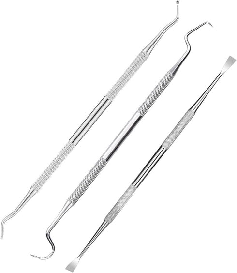 3 Pcs Stainless Steel Tooth Scraper Professional Dental Pick Scaler Teeth Tarter Plaque Remover Cleaner Teeth Cleaning Tools Dental Care Hygiene K...