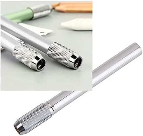 1Pc Professional Pencil Extenders Dual Head Pencil Extender for Artists Adjustable Metal Handle Pen Holder Lengthener for School Office Desk Suppl...