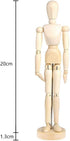 8 Inch Artists Wooden Manikin Flexible Body Joints Human Figure Puppet Model Wood Male Mannequin Doll Ornament Stand for Home Office Desk Decorati...