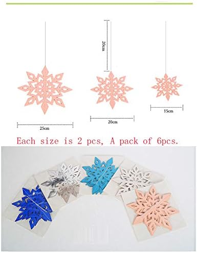 Christmas Party Decorations,18Pcs Holiday 3D Glittery Large Snowflake Hanging Garland Flags-Christmas Winter Holiday New Year Party Home Decoratio...