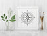 Compass Stencil for Painting on Wood, Walls, Fabric, Airbrush, More | Reusable 11.8 x 11.8 inch Mylar Template...