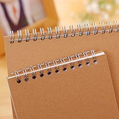 Kraft Paper Coil Notebook Blank Sketchbook Sketch Doodle Book Plain colorism Draft Art Paper...