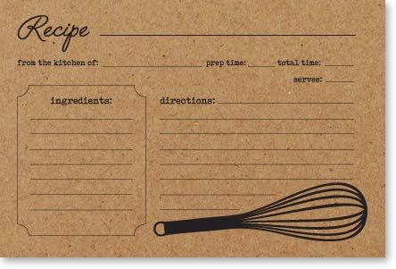 Double Sided Kraft Recipe Cards 4x6 50 Count - Card Stock...