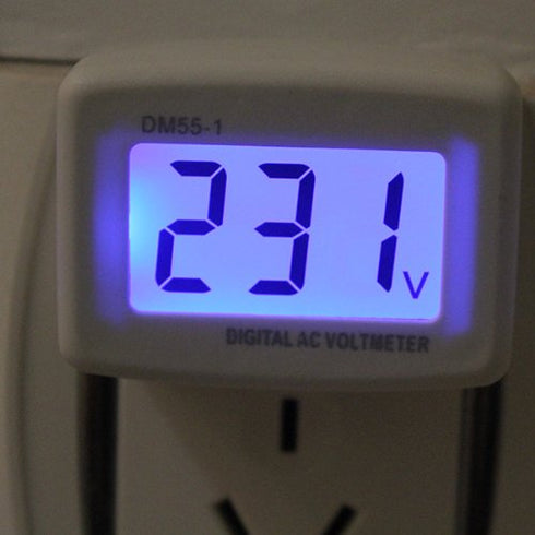 Generic DM55-1 Blue LCD Digital Voltage Meter Voltmeter LED AC 100-300V US Plug...