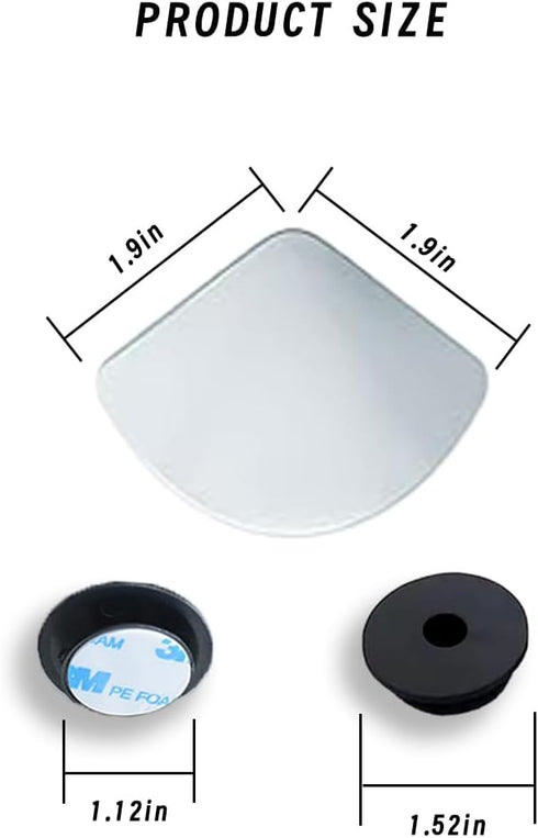 2PCs Automotive Rearview Mirror Blind Spot Mirror, Adjustable HD Sector Mirror, Frameless Wide Angle Convex Mirror, Most Automotive Side Mirror As...
